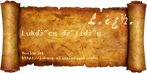 Lukács Éliás névjegykártya
